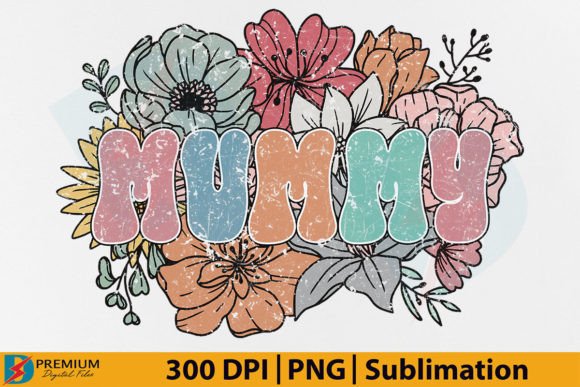 Download Retro Mummy PNG, Floral Flower Mom Gift - Premium Resources