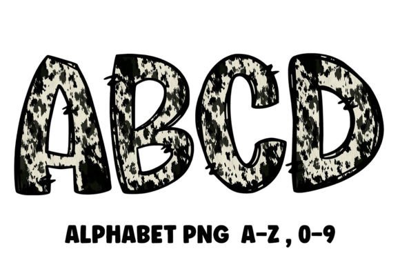 Download Cowhide Alphabet Doodle Font Png - Doodle font png Collection