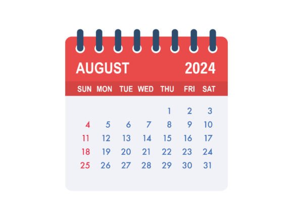Download August 2024 Calendar Leaf. Calendar 2024 - August Collection