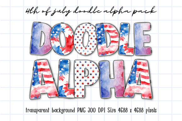 Download Watercolor 4th of July Doodle Font PNG - Doodle font png Collection