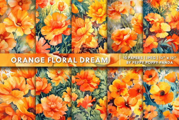 Download Orange Floral Dream Background Texture - Background texture Collection