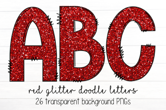 Download Red Glitter Christmas Doodle Font PNG - Doodle font png Collection
