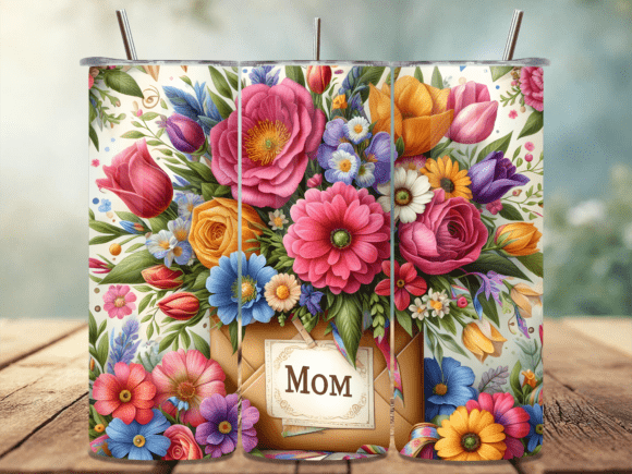 Download Floral Bouquet Mom Gift Tumbler Wrap PNG - Premium Resources
