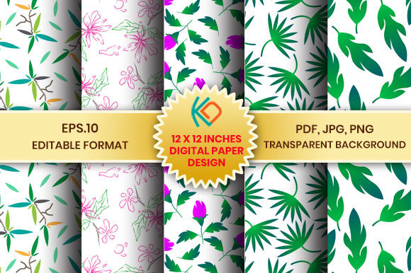 Download Vector 5 Set Digital Paper Template - Digital paper template Collection