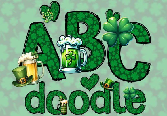 Download St Patrick Day Doodle Font PNG Letters - Doodle font png Collection